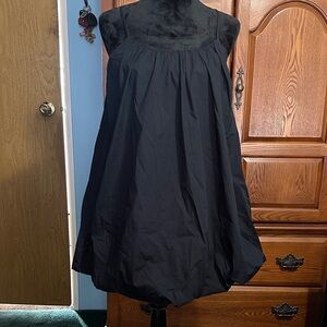 Corryn Black spaghetti strap bubble mini dress